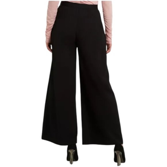 H Halston Elastic Wide Leg High Waist Ankle Pants Sz M - Picture 3 of 15